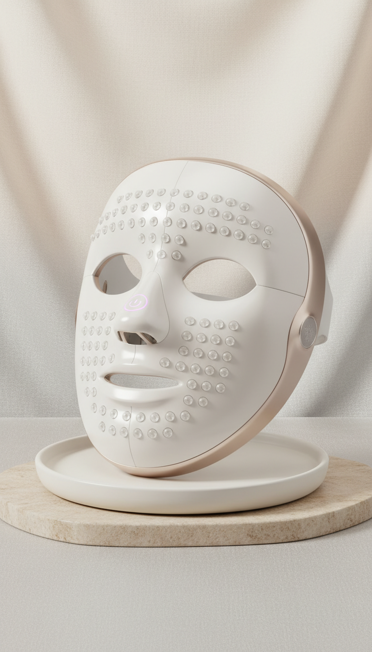 Masque LED thérapie lumière dorée